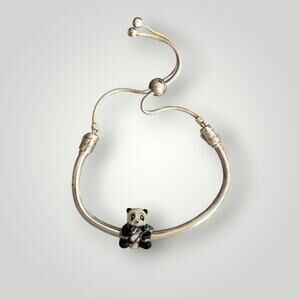 Pandora Sterling Silver Charm Bracelet Panda Charm ALE S925 Snake Chain